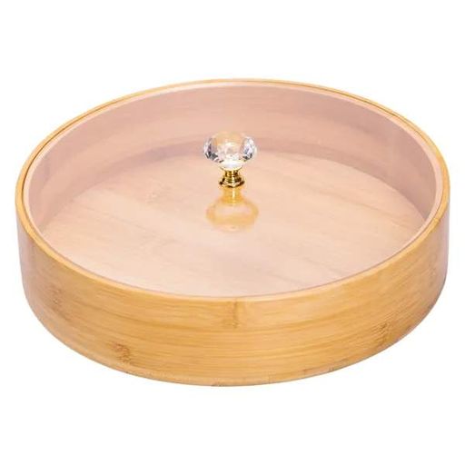 Менажниця бамбукова кругла з кришкою 25 см Yiwu HB-40-3 (1760623)