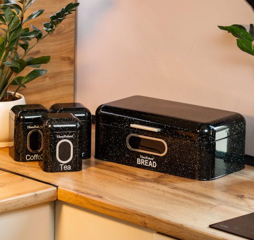 Набор для хранения продуктов Haus Roland 4 штуки из нержавеющей стали, черный гранит Yiwu HP33533B (1760672)