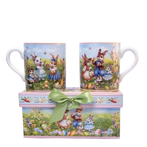 Набір чашок порцелянових Rabbit Family 2 штуки по 220 мл Yiwu HP-7323-8 (1760733)