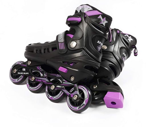 Роликовые коньки Best Roller 0-220 M колеса PU светятся. Black and Violet (размер 34-38) (186956) (1761253)