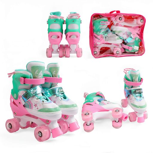 Раздвижные ролики квады 78-290 S Best Roller колеса PU светящиеся. Multicolor (размер 31-34) (186971) (1761255)