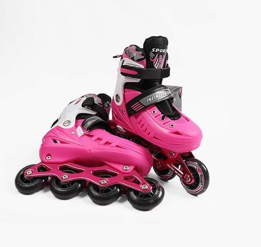 Роликові ковзани 1-87 L Best Roller PU колеса світяться. Black and Pink (розмір 39-43) (186957) (1761256)