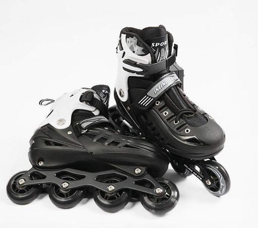 Роликовые коньки Best Roller 66-311 M колеса PU светятся. Black and White (размер 34-38) (186954) (1761260)