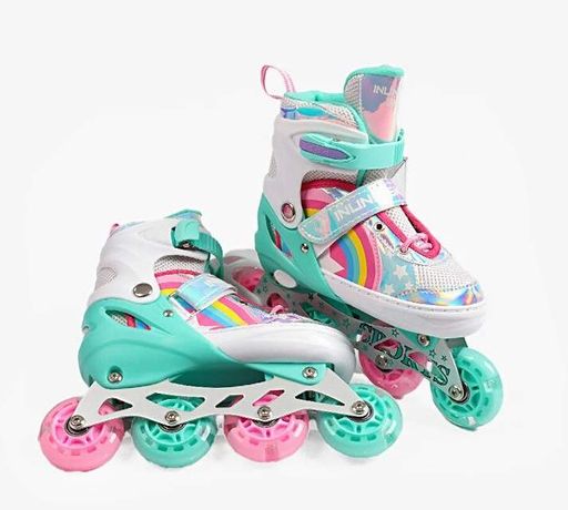 Роликовые коньки Best Roller 730-6 S колеса PU светятся. Multicolor (размер 23-33) (186967) (1761263)