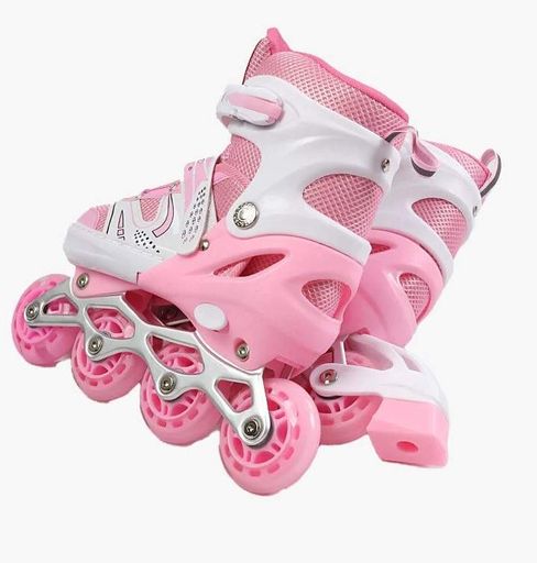 Роликовые коньки 053-М Best Roller колеса PU светятся. Pink (размер 34-38) (174527) (1761380)