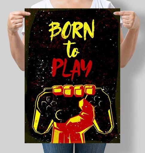Постер Motivator Born to Play, слоган Nintendo 42x59.4 см, A2, без рамки (M161_A2) (1761806)