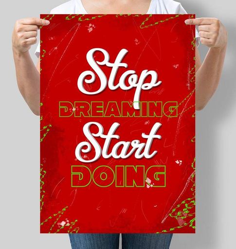 Постер Motivator мотивационный Stop dreaming start doing 29.7x42 см, A3, без рамки (M141_A3) (1761871)