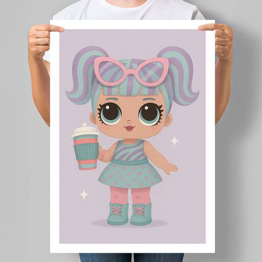Постер Motivator для дитячої кімнати Лялька у стилі fashion doll в пастельних кольорах 42x59.4 см, A2, без рамки (DYT090_A2) (1762007)