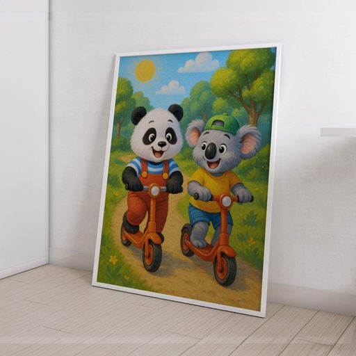 Постер Motivator для дитячої кімнати Панда і Коала на самокатах 42x59.4 см, A2, без рамки (DYT011_A2) (1762053)