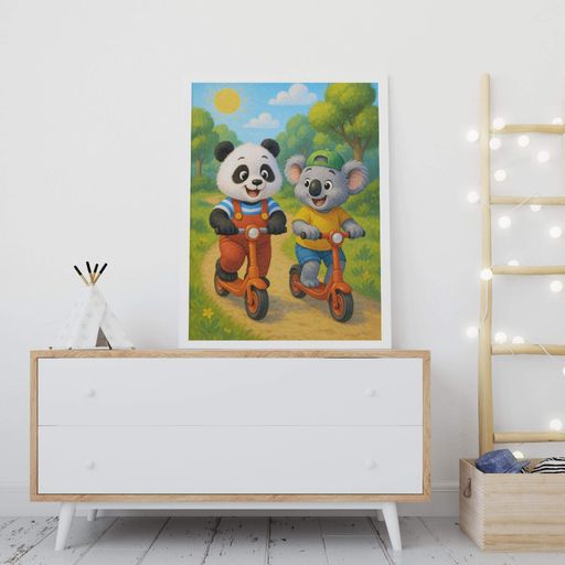 Постер Motivator для дитячої кімнати Панда і Коала на самокатах 42x59.4 см, A2, без рамки (DYT011_A2) (1762053)