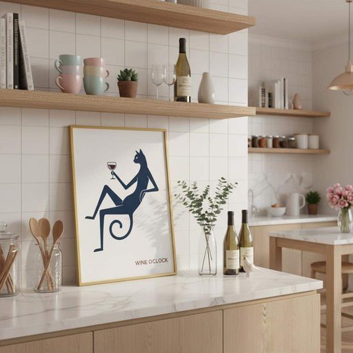 Інтер'єрний постер Motivator для кухні Wine O'Clock Час вина 42x59.4 см, A2, без рамки (INNERPOSTER057_A2) (1762062)
