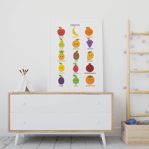 Обучающий постер Motivator на английском языке Фрукты Fruits 29.7x42 см, A3, без рамки (D241_A3) (1762360)