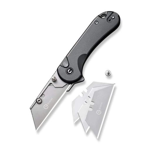 Ніж трапеція складаний кишеньковий Civivi Elementum Utility, (5.8 см) 6Cr13 / Aluminum сірий (1762923)