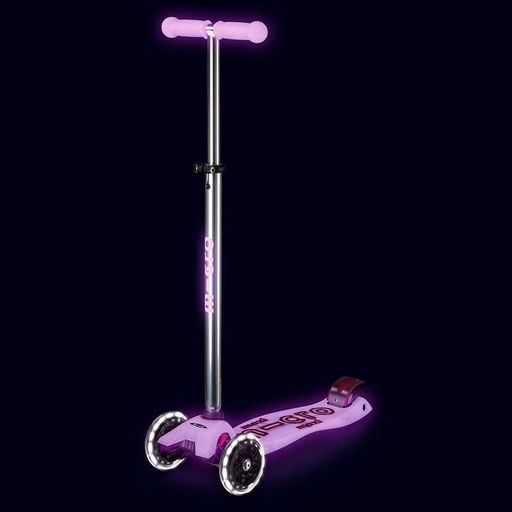 Самокат Micro серії "Maxi Deluxe Glow Led" – Сяйнисто-пурпуровий (до 50 kg, 3-х колісний, світло) (1762982)
