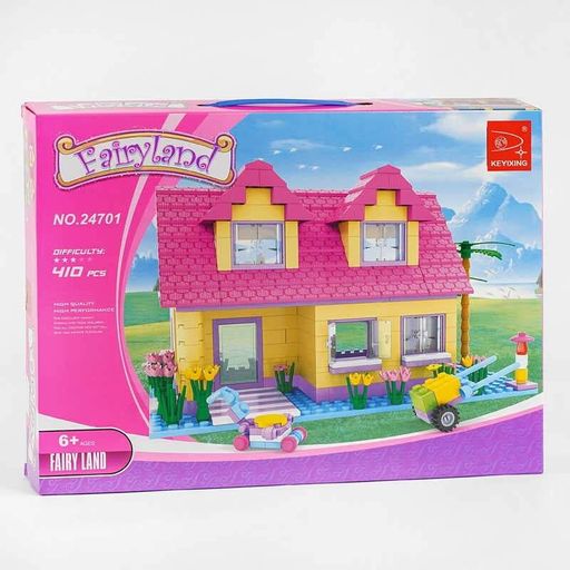 Детский конструктор Ausini. Дом мечты 410 деталей. Pink and Yellow (23415) (1764209)