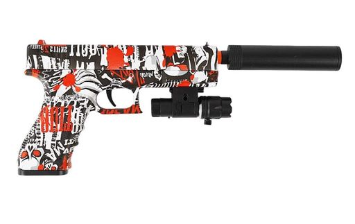Пістолет Glock оптичний приціл лазер глушник орбізи акумулятор 7.4 V окуляри. Multicolor (148068) (1764458)