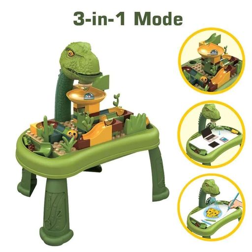 Детский столик с проектором Block Table фломастеры конструктор игра с шариком. Green (156047) (1764515)