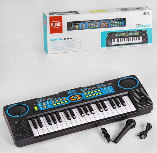 Детский синтезатор Music Dream BX 93 A с микрофоном 37 клавиш. Black and White (112585) (1764879)