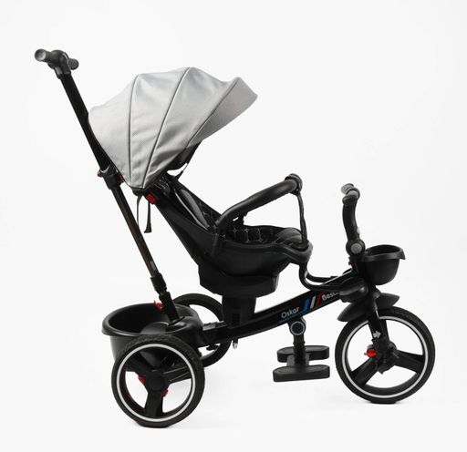 Детский трехколесный велосипед Best Trike Oscar 90 – 19-306 телескопическая ручка колеса PU. Black and Grey (169785) (1764896)