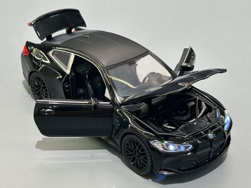 Машинка TK Union Group BMW M4 металл свет звук открываются двери капот багажник 1:32 Черная (91588) (1766871)