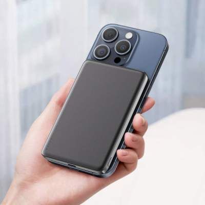 Батарея универсальная Acefast Magnetic Wireless 5000mAh 18W PD, QC/3.0, QI 7.5W, ультра тонкий, M8 Bllack (6974316283386) (1768392)