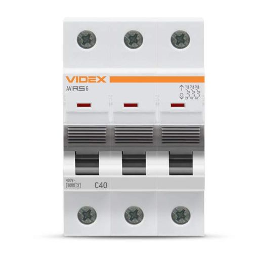 Автоматичний вимикач RS6 3п 40А 6кА С VIDEX RESIST (1768976)