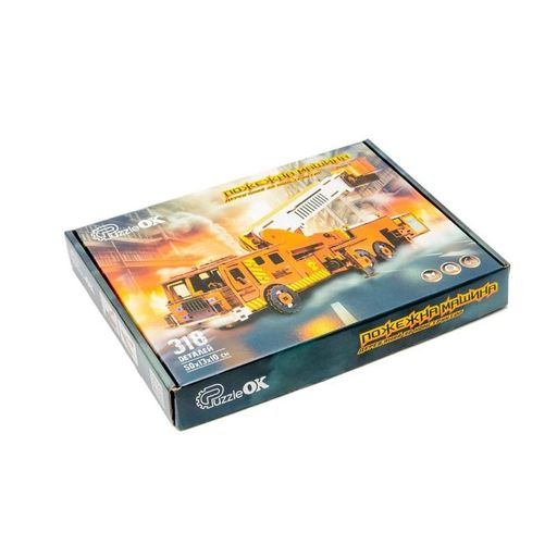 Дерев'яний 3D конструктор "Пожежна машина" Puz-00921, 318 деталей (1770601)