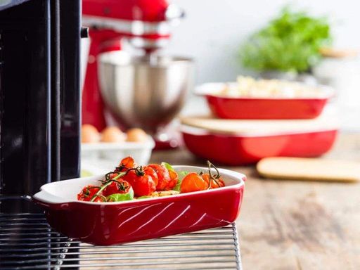 Форма для випічки з кришкою KitchenAid керамогранітна 24,1x15x6 см 0,9 л колір червоний (CC006104-001) (1773202)