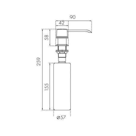 Дозатор для моющего средства AquaSanita D001 250 ml хром (1773853)