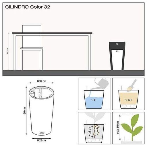 Вазон Lechuza CILINDRO Color 32 Білий 13950 (1775938)
