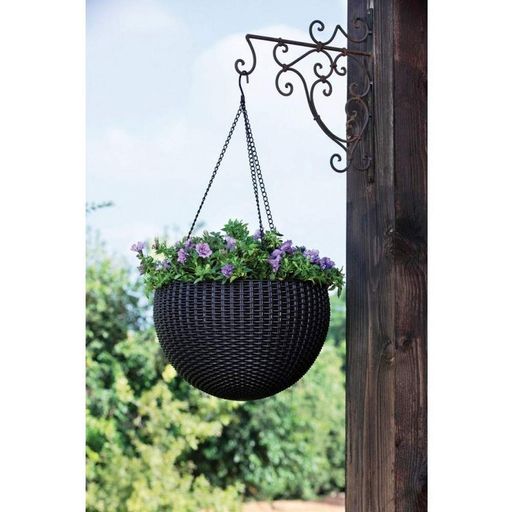 Підвісний горщик для квітів Keter Hanging Sphere Planter графіт 229545 (1776121)