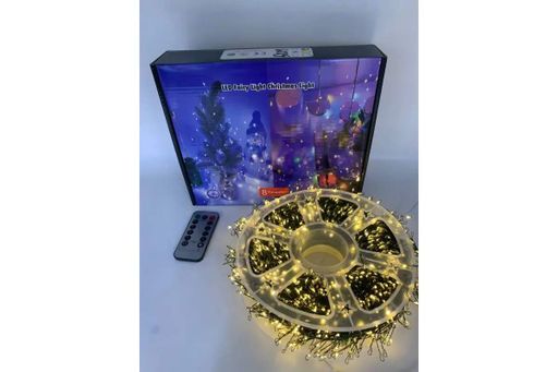 Гирлянда Роса на катушке фейерверк - мишура от USB, 20м, 600LED + пульт теплый (1776920)