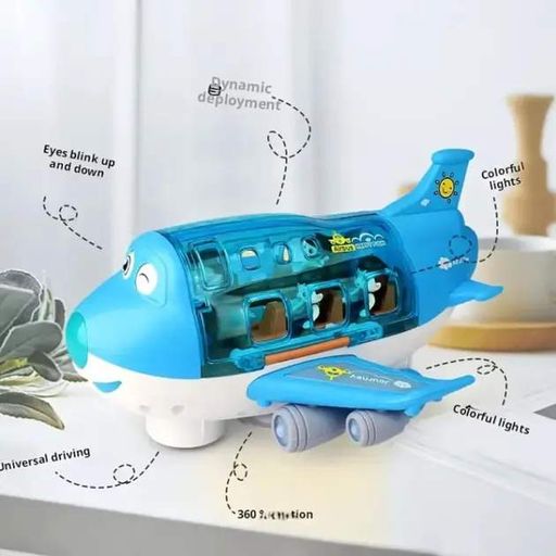 Іграшковий музичний літак з пасажирами, рухається, обертається 360 Airliner Light Music 8811-16 (1777247)