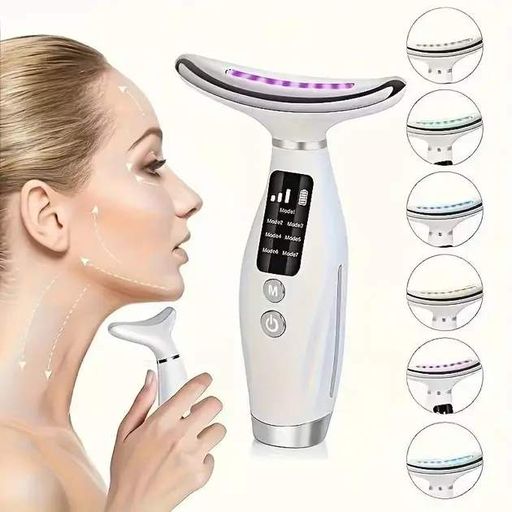 Аккумуляторный электрический массажер для лица Neck Beauty Device с LED-дисплеем, 7 режимов, USB-зарядка (1777384)