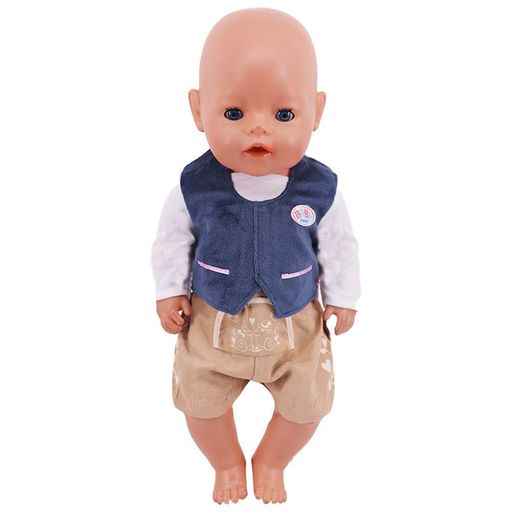 Одежда для куклы Baby Born / Беби Бона  40 - 43 см набор сине - бежевый 8850 (1781909)