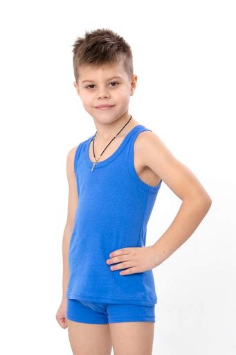 Однотонний білизняний комплект для хлопчика майка та труси-боксери 3 шт Носи своє 116 см Блакитний (p-7722-223532-pak3) (1781928)