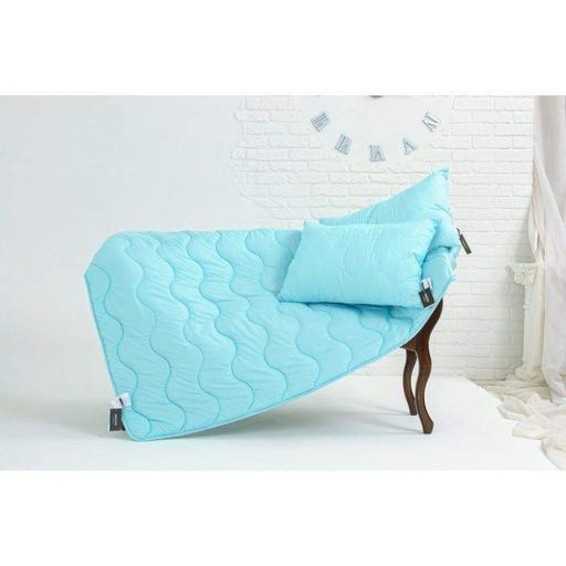 Ковдра MirSon Набір бавовняний №1709 Eco Light BLue Ковдра 200х220 + подуш (2200002656467) (1789147)