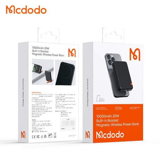 Магнитный беспроводной павербанк Mcdodo MC-5101 10000 mAh 20W со встроенным кронштейном Black (1789401)