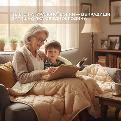Ковдра вовняна Woolly 175х210 см IDEIA 400 г/м2 зимова, тепла, натуральна, овеча вовна (1797192)
