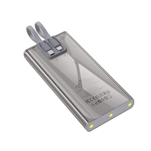 Зовнішній акумулятор HOCO J104 Discovery edition 22.5W fully compatible power bank with cable(10000mAh) Gray (6931474788955) (1802255)