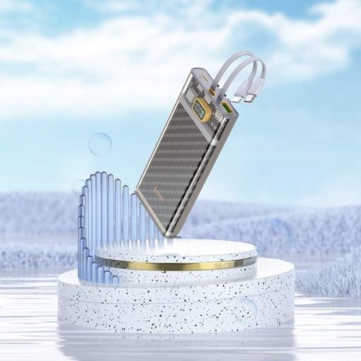 Зовнішній акумулятор HOCO J104 Discovery edition 22.5W fully compatible power bank with cable(10000mAh) Gray (6931474788955) (1802255)