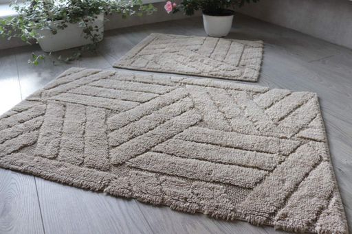 Набор ковриков хлопковых для ванной и туалета 60x100 50x60 см Vonaldy Elite 2917/dark beige (1803018)