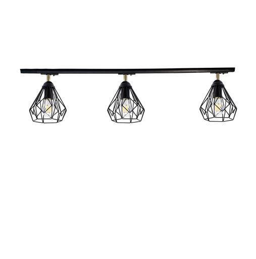 Трековий стельовий світильник на три плафони Atmolight Track-3 Bevel TL165-1000-3 Black чорний (1803376)