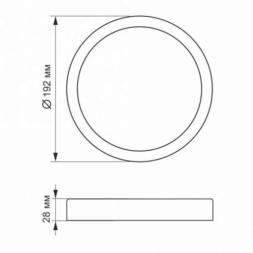 Світильник світлодіодний накладний круглий LED VIDEX 18W 5000K Black чорний (1803632)