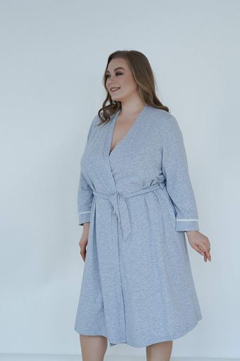 Халат Мамин Дім Soft&Lace M Серый меланж (25314) (1804600)