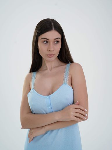 Ночная рубашка Мамин Дім Simple&Basic M Голубой (24144) (1804662)