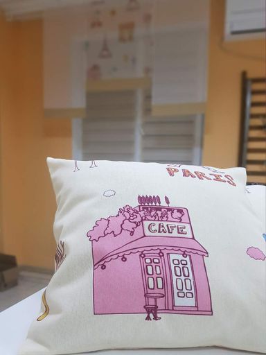 Комплект декоративных подушек Paris Kids 38х38см 2шт бежевые с розовым (п_0634) (1805199)