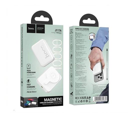 Зовнішній акумулятор HOCO J117A Esteem PD20W magnetic power bank(10000mAh) White (6942007605830) (1805706)