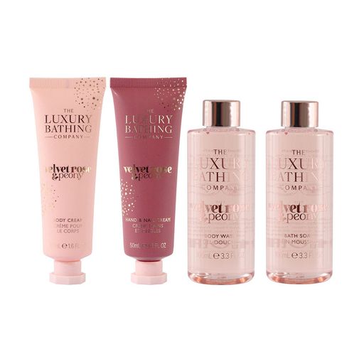 Набір для рук та тіла Grace Cole The Luxury Bathing Velvet Rose & Peony Top To Toe Essentials, 4 продукти