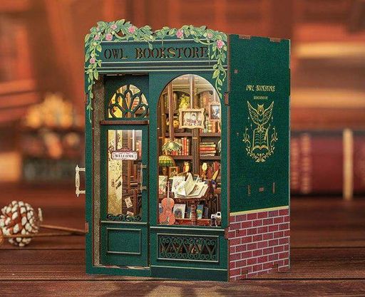 Бук Нук Книгарня Сова Book Nook Owl Bookstore SD-02 Інтер'єрний конструктор 3D Румбокс (1807175)